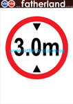 3.0M HEIGHT LIMIT SIGNAGE