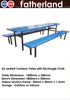 Long 6 Seated Bench Fibreglass Canteen Set ( Blue )