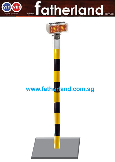 Galvanized Yellow and Black Paint Steel Signage Blinking Light Pole