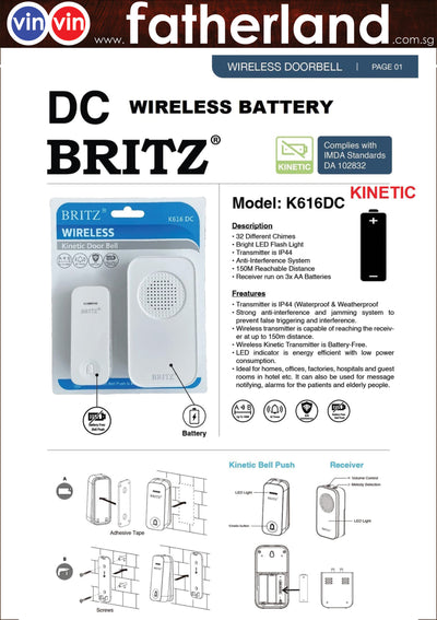 BRITZ DOOR CHIME K616DC