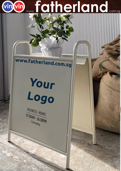 A Stand Floor standing vertical sign billboard display stand customisation