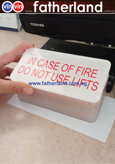 In case of fire Do not use lifts sign