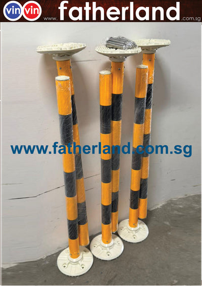 Flexible Bollard with Anchors 1100mm Height Yellow and Black LTA Requirement