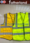 SAFETY REFLECTIVE VEST with background logo Prinitng ( CUSTOM MADE ) HG SMOOTH SERIES ( Orange Yellowish Colour )