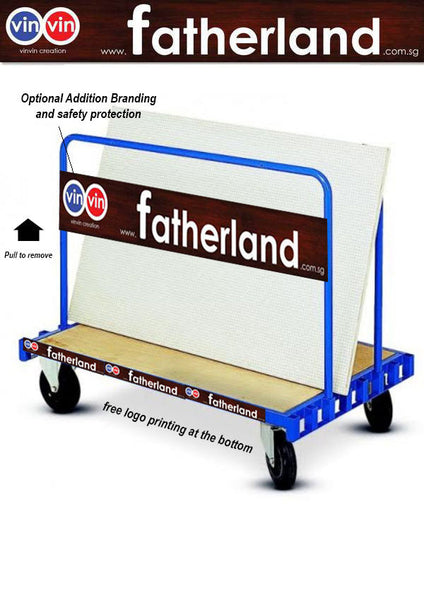 Panel Carrier Trolley with 2 removable side pole with center Plate cov ...
