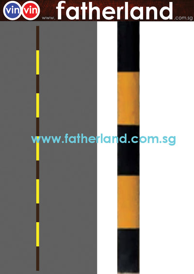 Signage Steel Pole Only With Black and Yellow Paint 5100mm x 60mm
