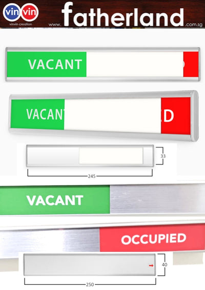 Vacant And Occupied signage with cover slider