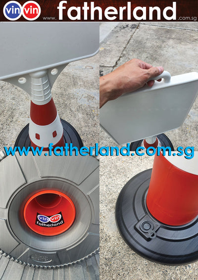 SAFETY CONE WITH SIGNAGE WITH WATER BASE CONTAINER