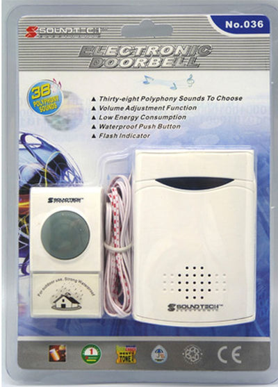 SOUNDTECH ELECTRONIC DOORBELL NO.036
