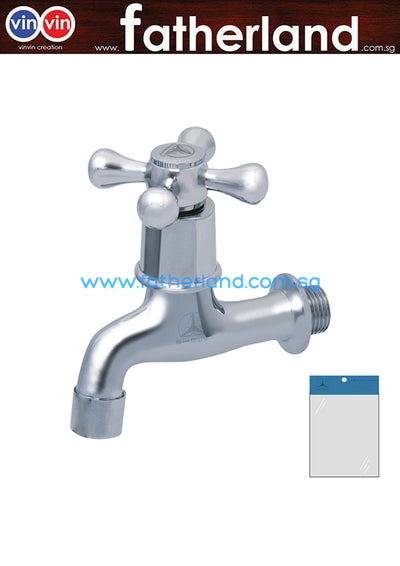 SHOWY CROSS Q-TURN BIB TAP C/W AERATOR-2653N (1354-210)