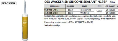 WACKER SANITARY SN WHITE SILICONE N192F