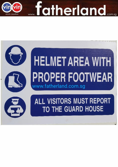 HELMET WEAR WITH PROPER FOOT WEAR SIGNAGE