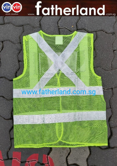 Safety Green Vest with back clear PVC Pocket