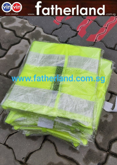 Safety Green Vest with back clear PVC Pocket