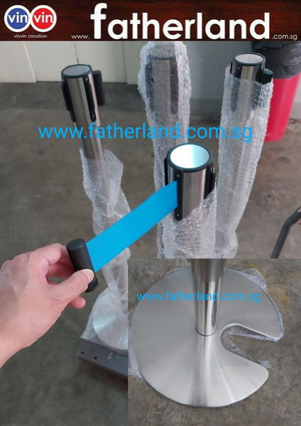 Stackable Stainless Steel Queue Pole with Blue Belt ( vinvin 2021 seri ...