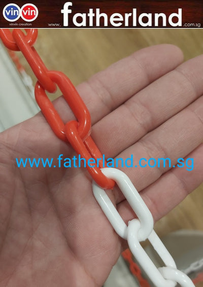 red white plastic chain