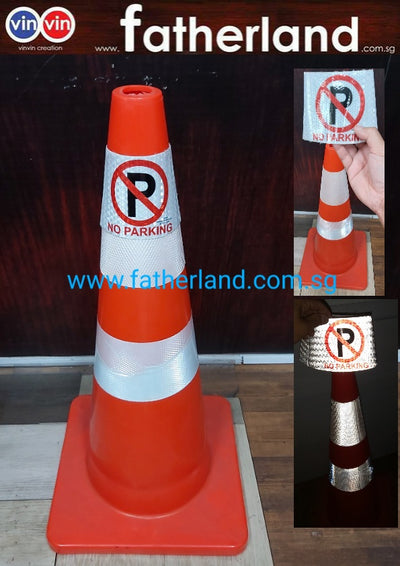 PVC ORANGE SAFETY  TRAFFIC CONE WITH REMOVABLE  REFLECTIVE SIGN
