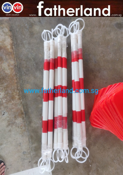 EXTENDABLE SAFETY CONE BAR, RED/WHITE, EXT TO 2.2M