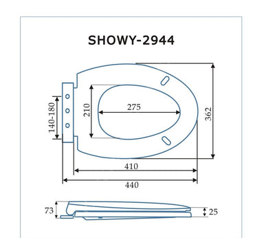 SHOWY 2944 MEGA HEAVYWEIGHT ABS TOILET SEAT COVER