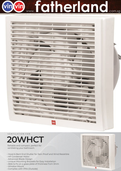 Kdk Window Mount Ventilating Fan 20cm, 20WHCT