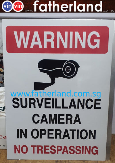 Warning Surveillance Camera in Operation UV print