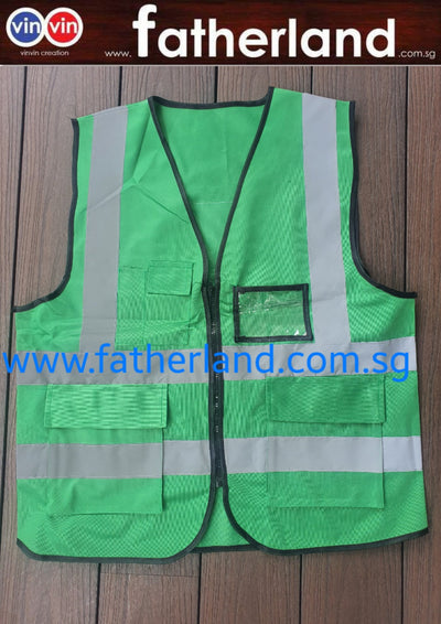 Safety Reflective Vest with logo Prinitng Green ( CUSTOM MADE )