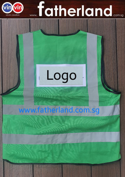 Safety Reflective Vest with logo Prinitng Green ( CUSTOM MADE )