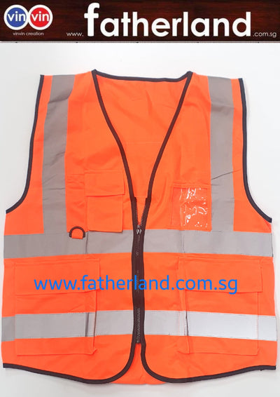 Safety Reflective Vest with logo Prinitng Orange ( CUSTOM MADE )