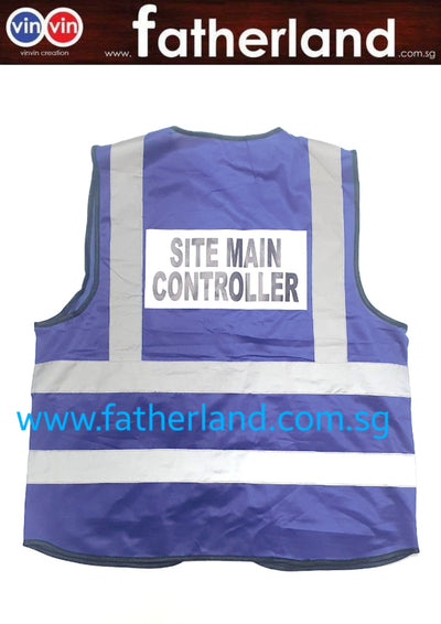 Safety Reflective Vest with logo Prinitng Dark Blue ( CUSTOM MADE )