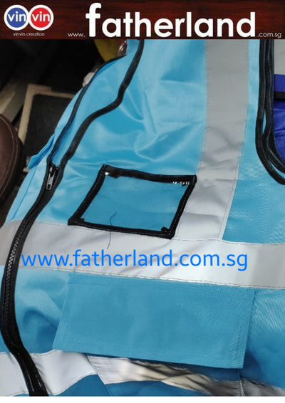 Safety Reflective Vest with logo Prinitng Light Blue ( CUSTOM MADE )