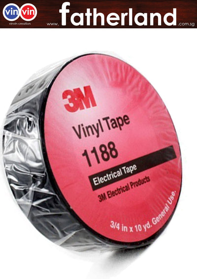 3M 1188 Vinyl Tape/ Electrical Tape 19MMX 10YDS BLACK