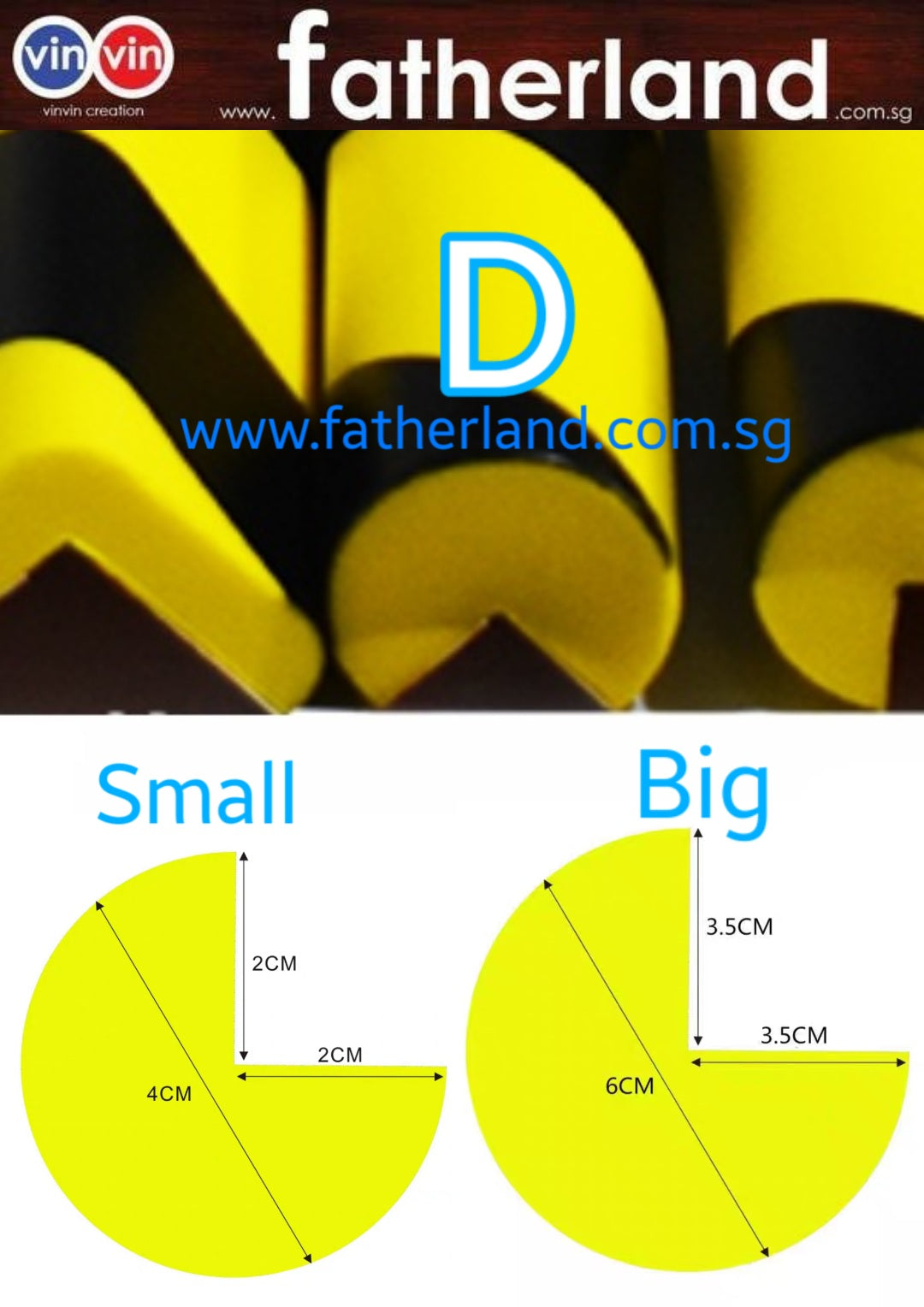PU Yellow and Black BEAM / EDGE PROTECTOR - D Shape - www.fatherland.com.sg
