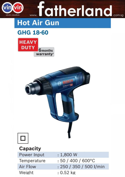 Bosch GHG 18-60 PROFESSIONAL

HEAT GUN