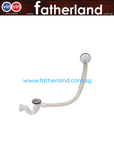 SHOWY LONG BATH PLUG & CHAIN WASTE-2595