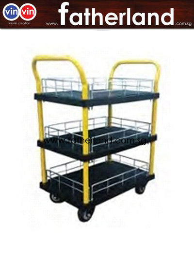 vinvin 3 Tier Hand Trolley 150kg with safety Netting ( Model : vin-15-BN )