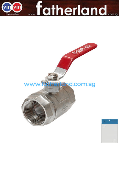 SHOWY RED LONG HANDLE F/F BALL VALVE 1/2" - 5053