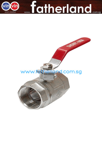 SHOWY RED LONG HANDLE F/F BALL VALVE 1-1/4" 5056