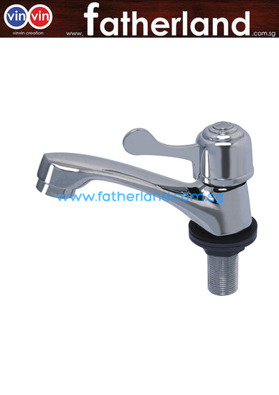 SHOWY Q-TURN BASIN TAP WITH 200MM HANDLE 6065-6018