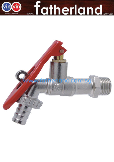 SHOWY 1/2 RED HANDLE GARDEN TAP (6075)  WITH LOCK DEVICE  (SIA 6075)