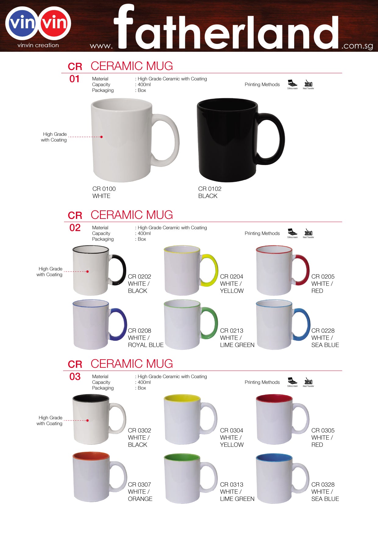 CERAMIC MUG VINVIN CREATION CATALOG 96 - www.fatherland.com.sg