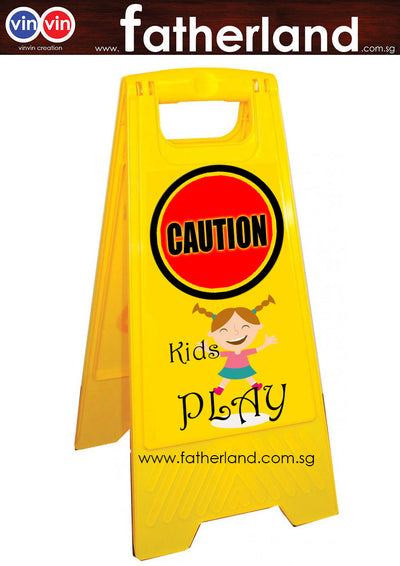 Cartoon Caution A-Stand with for Kids Play