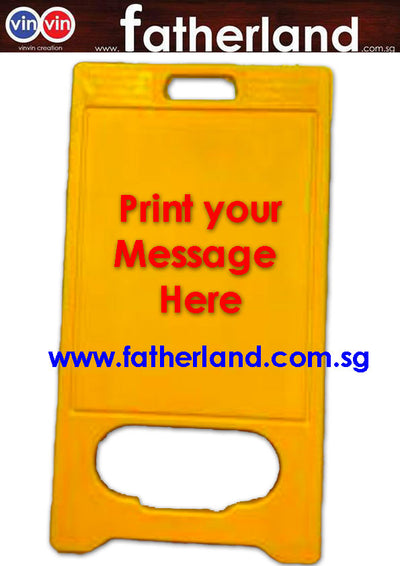Yellow Safety signage 96x52cm 2 layer folding panel