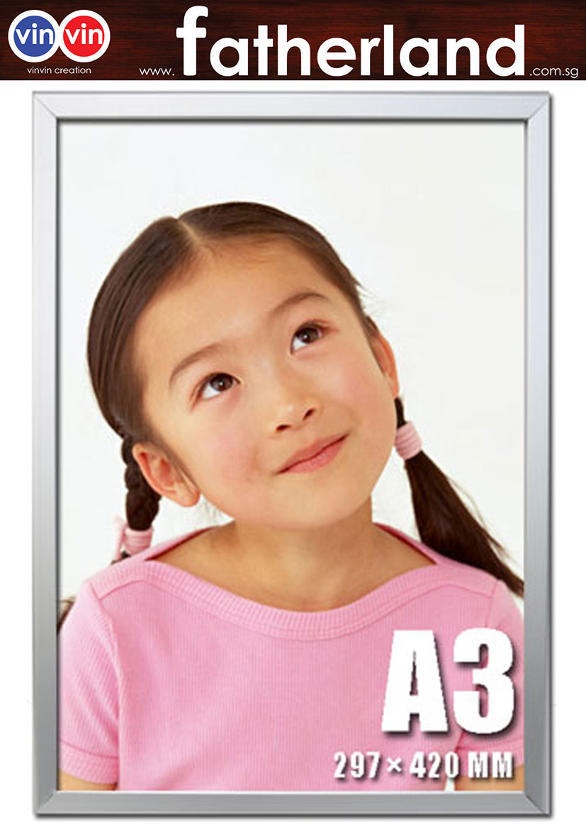 ALUMINIUM SNAP FRAME A3 ( SILVER ) - www.fatherland.com.sg