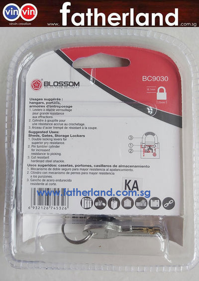 BLOSSOM 30MM KEYALIKE BRASS PADLOCK