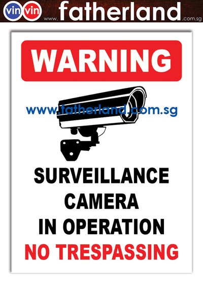 Surveillance Camera in Operation No Trespassing Signage