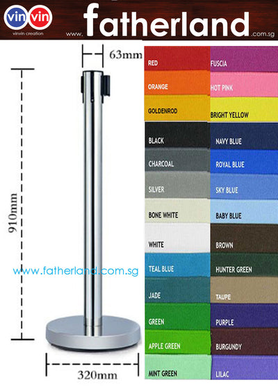 Queue Pole stand Stainless Steel Economy ( Black Belt )