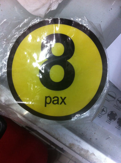 PAX sticker for commercial vehicles. MAXIMUM PASSENGER CAPACITY