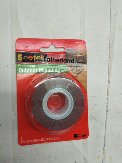 3M 4011 Scotch Permanet Outdoor Mounting Tape  1" x 60" ( 25.4mm x 1.51meter )