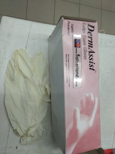 LATEX DISPOSABLE GLOVE SIZE M