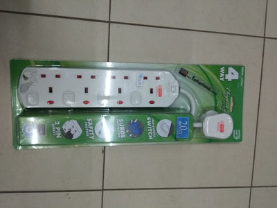 DAIYO DE294 13A 4WAY 2METER  ELEGANT SOCKET STRIP WITH SURGE PROTECTOR